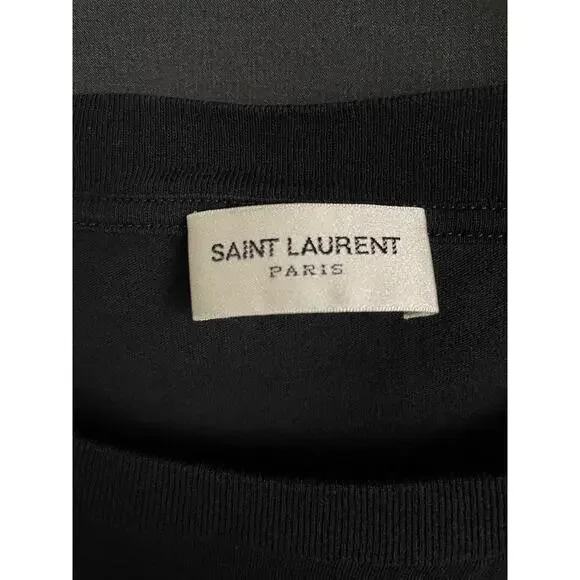 Saint Laurent Paris Snake Rose Graphic Print Black T-Shirt Men’s Designer Tee
